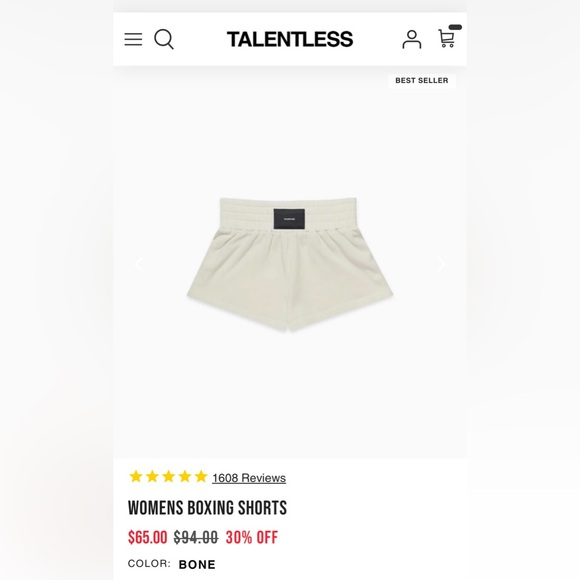 Talentless boxing shorts, size small - Picture 3 of 4
